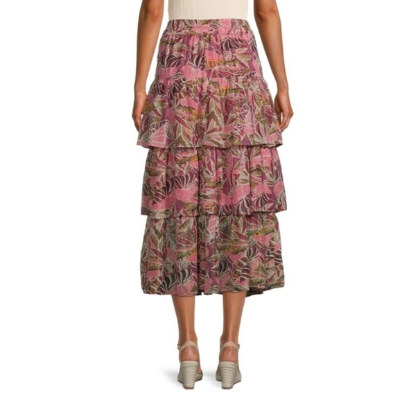 {Elan} Printed Ruffle Maxi Skirt - Size M - Picture 13 of 15